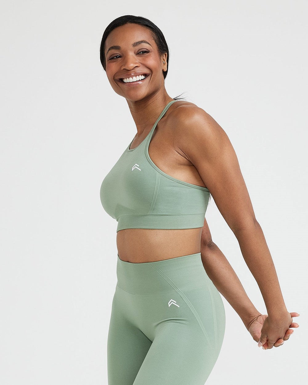 Oner Active Effortless Seamless High Neck Bralette Sage | 08GBNERTJ