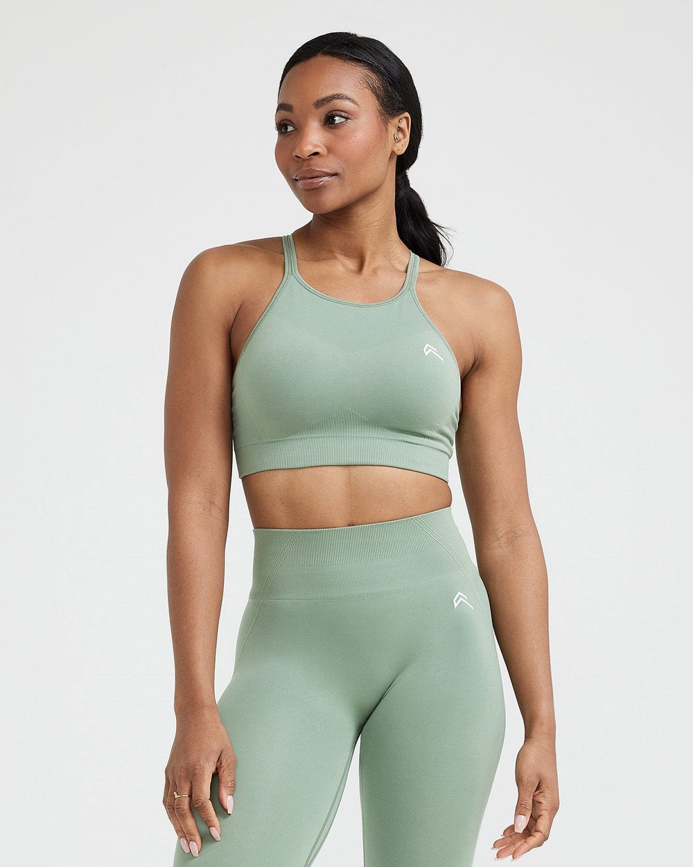 Oner Active Effortless Seamless High Neck Bralette Sage | 08GBNERTJ