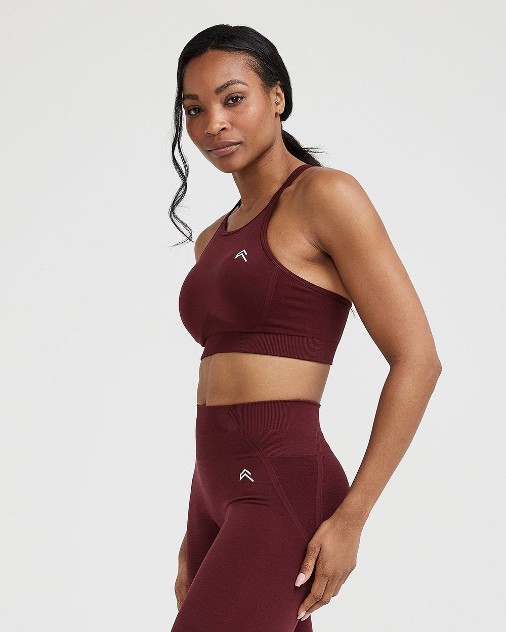 Oner Active Effortless Seamless High Neck Bralette Rosewood | 78AIZROUD