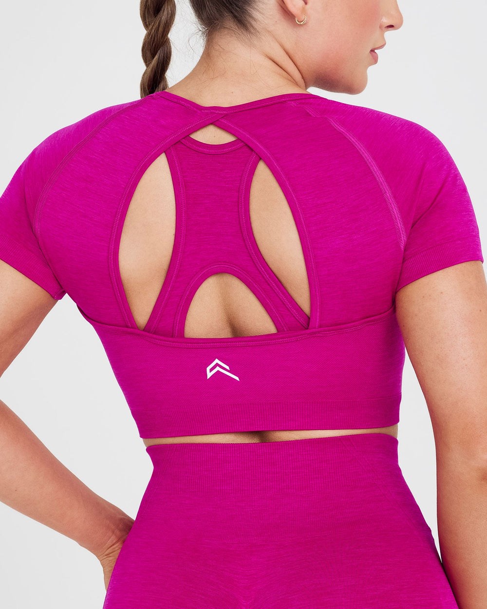 Oner Active Effortless Seamless Kurzes Sleeve Crop Top Fuchsie | 02KTPAFNL