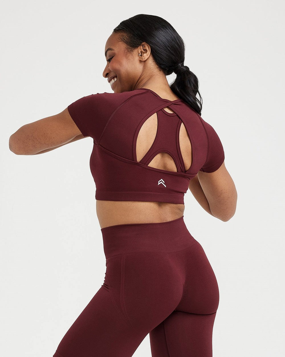 Oner Active Effortless Seamless Kurzes Sleeve Crop Top Rosewood | 17TOCZSKF