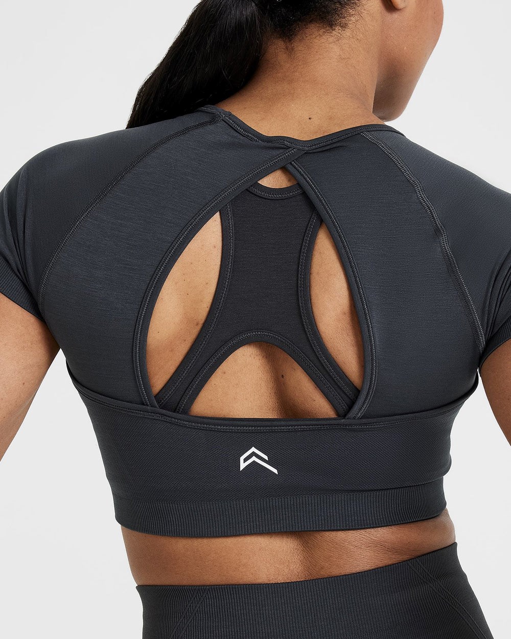 Oner Active Effortless Seamless Kurzes Sleeve Crop Top Coal | 41VTQSGYZ