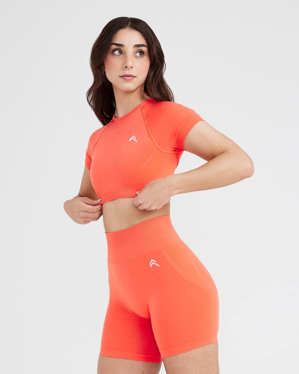 Oner Active Effortless Seamless Kurzes Sleeve Crop Top Peach Blossom | 51DKOHBRN