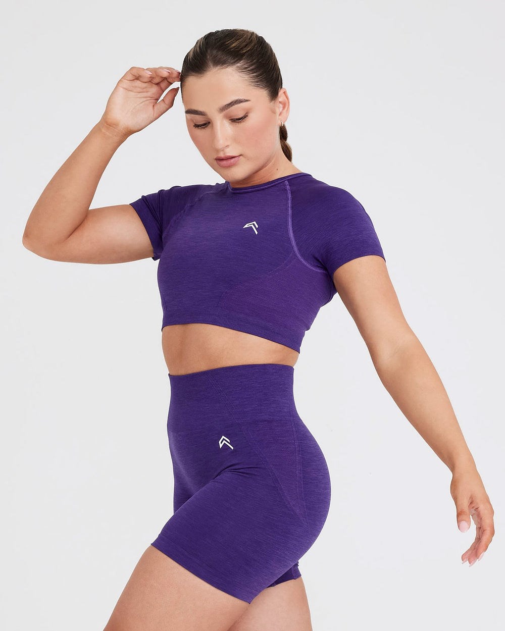 Oner Active Effortless Seamless Kurzes Sleeve Crop Top Amethyst | 51ZAPENBL