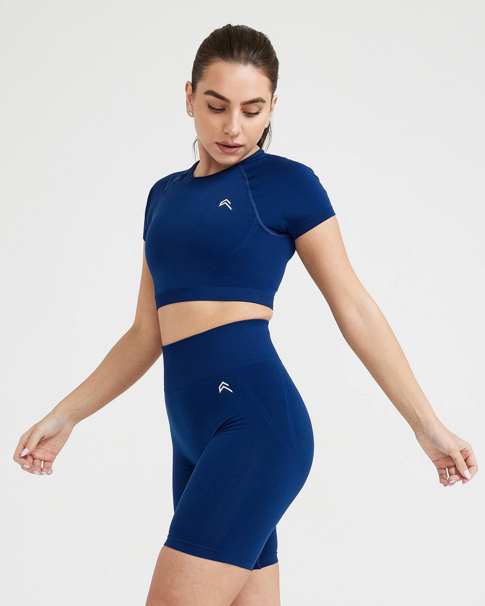 Oner Active Effortless Seamless Kurzes Sleeve Crop Top Midnight | 96YVBDLUJ