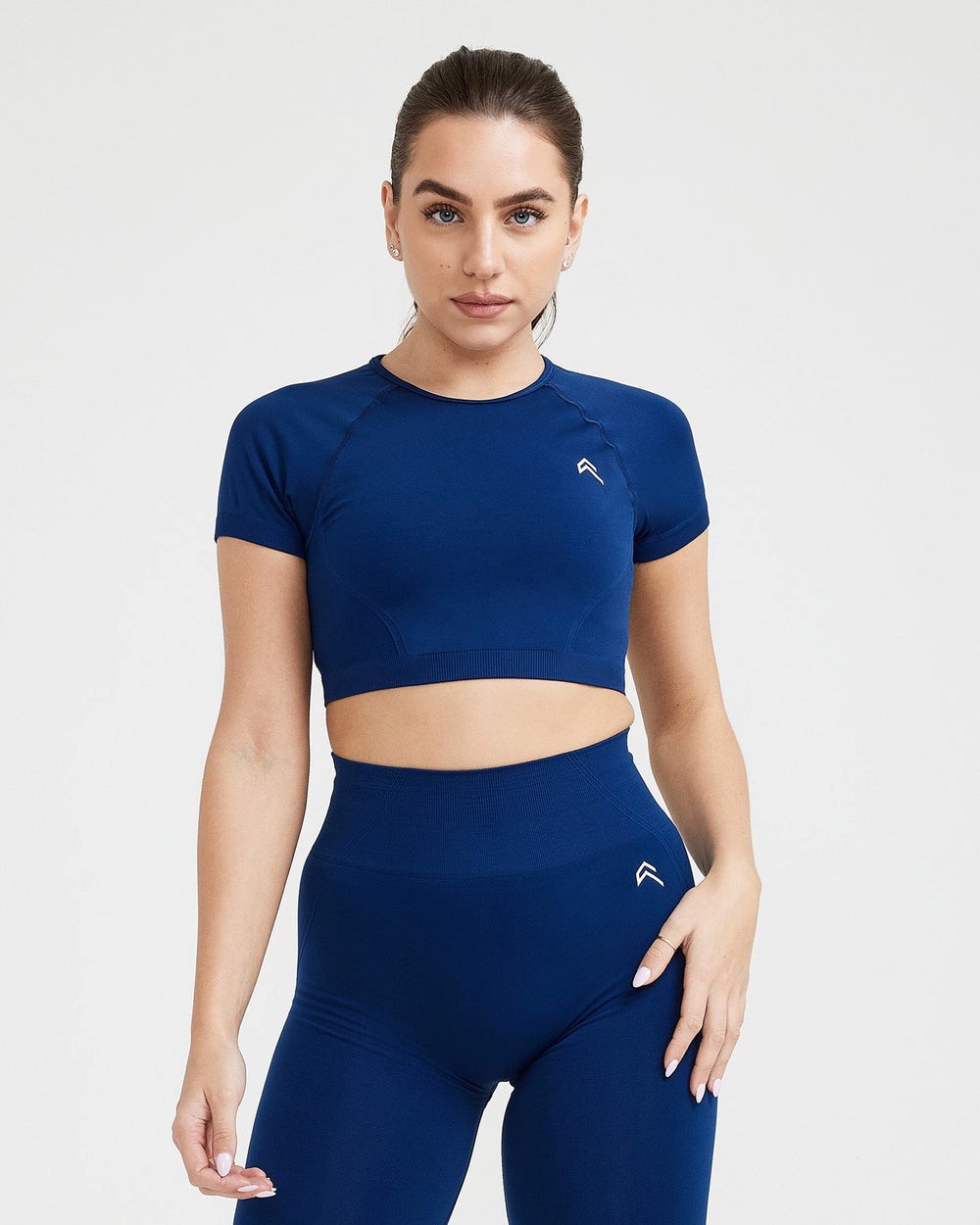 Oner Active Effortless Seamless Kurzes Sleeve Crop Top Midnight | 96YVBDLUJ