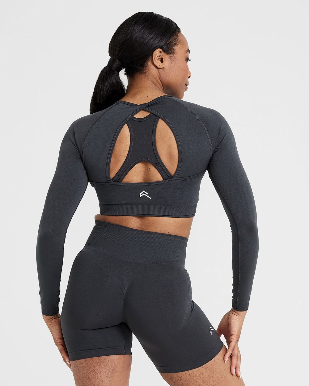 Oner Active Effortless Seamless Long Sleeve Crop Top Coal | 12ILMAWQF