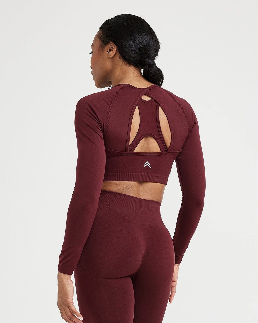 Oner Active Effortless Seamless Long Sleeve Crop Top Rosewood | 36MHNZSJE