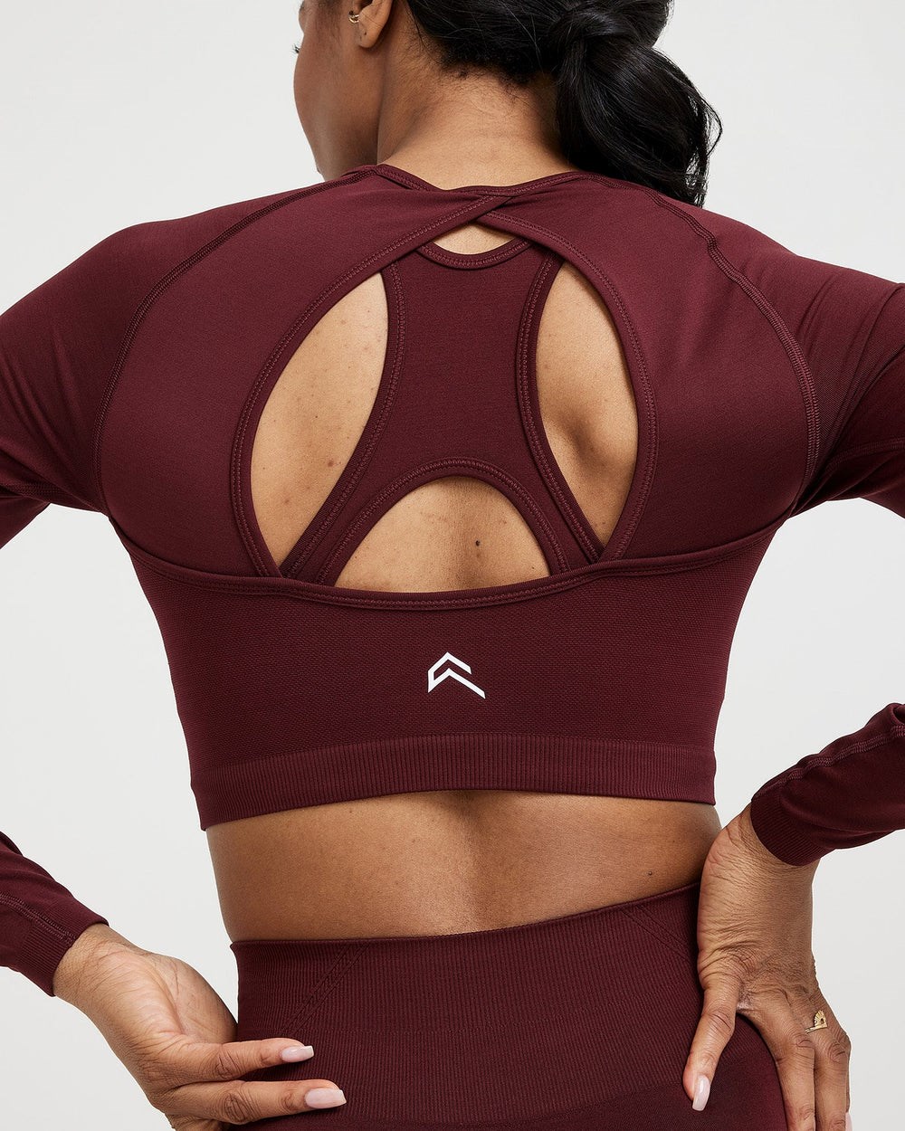 Oner Active Effortless Seamless Long Sleeve Crop Top Rosewood | 36MHNZSJE