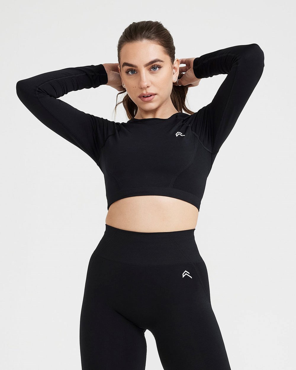 Oner Active Effortless Seamless Long Sleeve Crop Top Schwarz | 40ABZRHOG