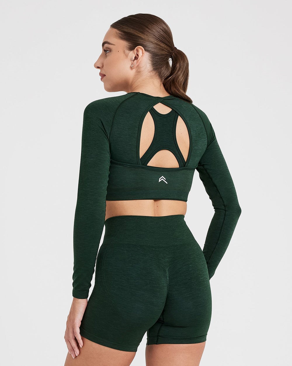 Oner Active Effortless Seamless Long Sleeve Crop Top Evergreen | 40UWQSTPI