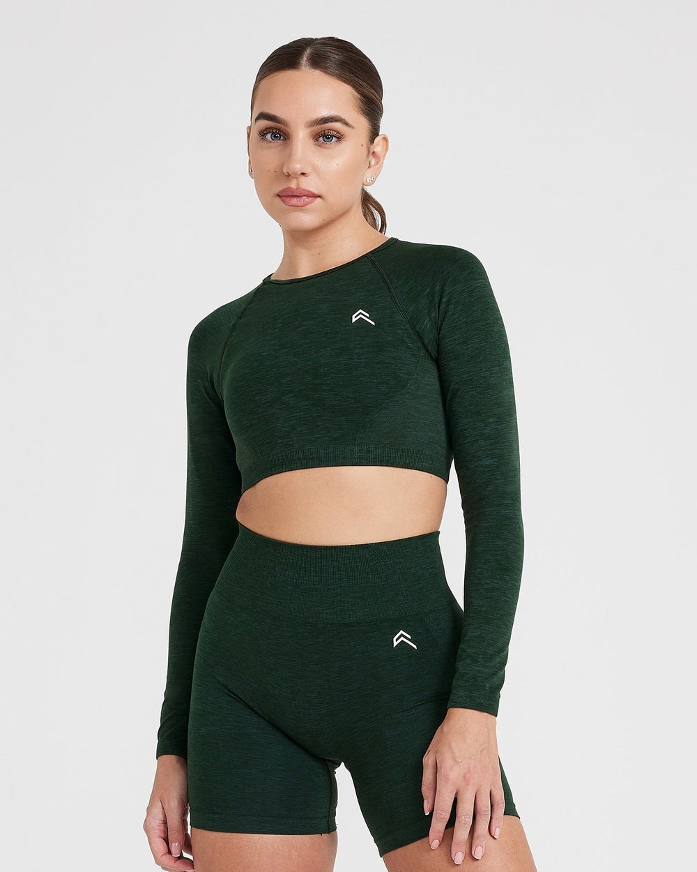 Oner Active Effortless Seamless Long Sleeve Crop Top Evergreen | 40UWQSTPI