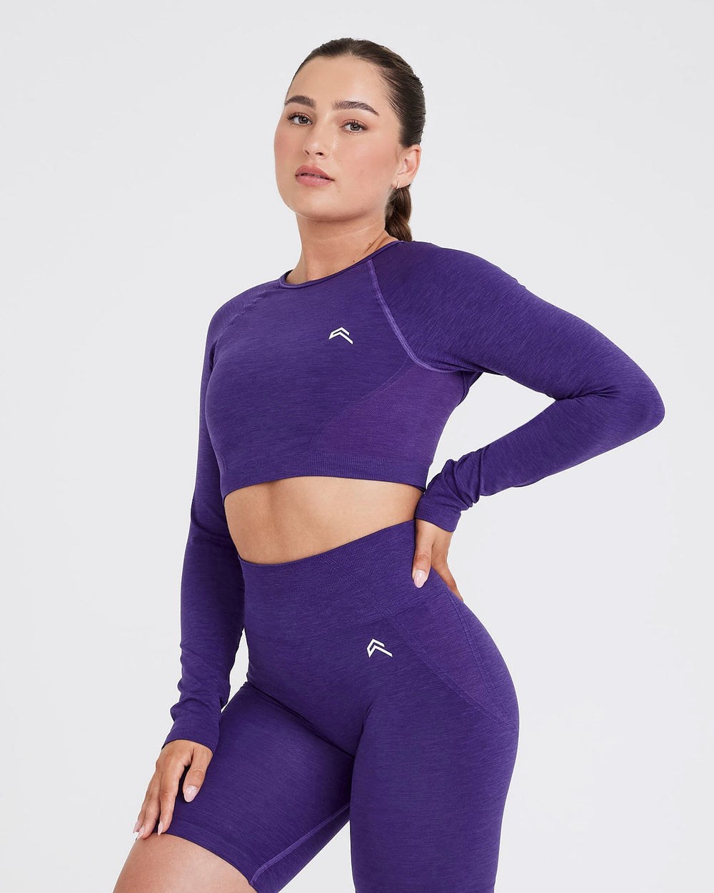 Oner Active Effortless Seamless Long Sleeve Crop Top Amethyst | 62XGNHEVR