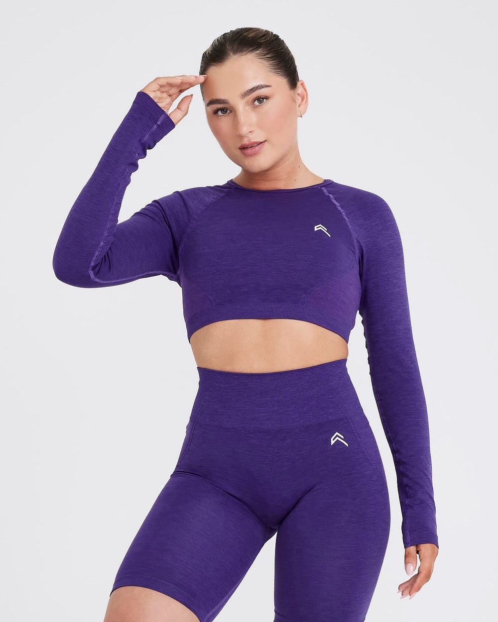 Oner Active Effortless Seamless Long Sleeve Crop Top Amethyst | 62XGNHEVR