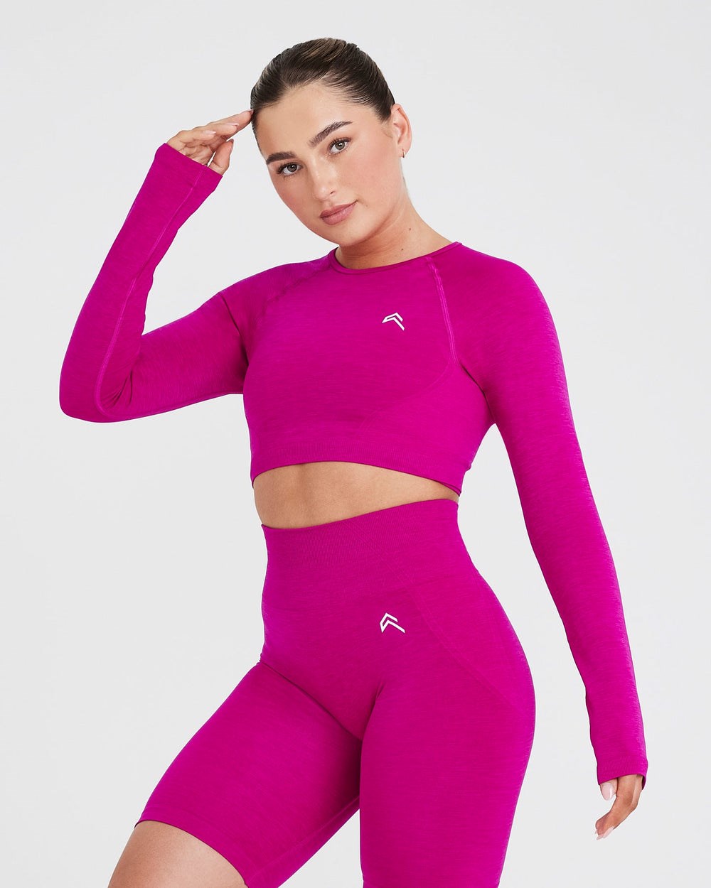 Oner Active Effortless Seamless Long Sleeve Crop Top Fuchsie | 79FDLWGQK