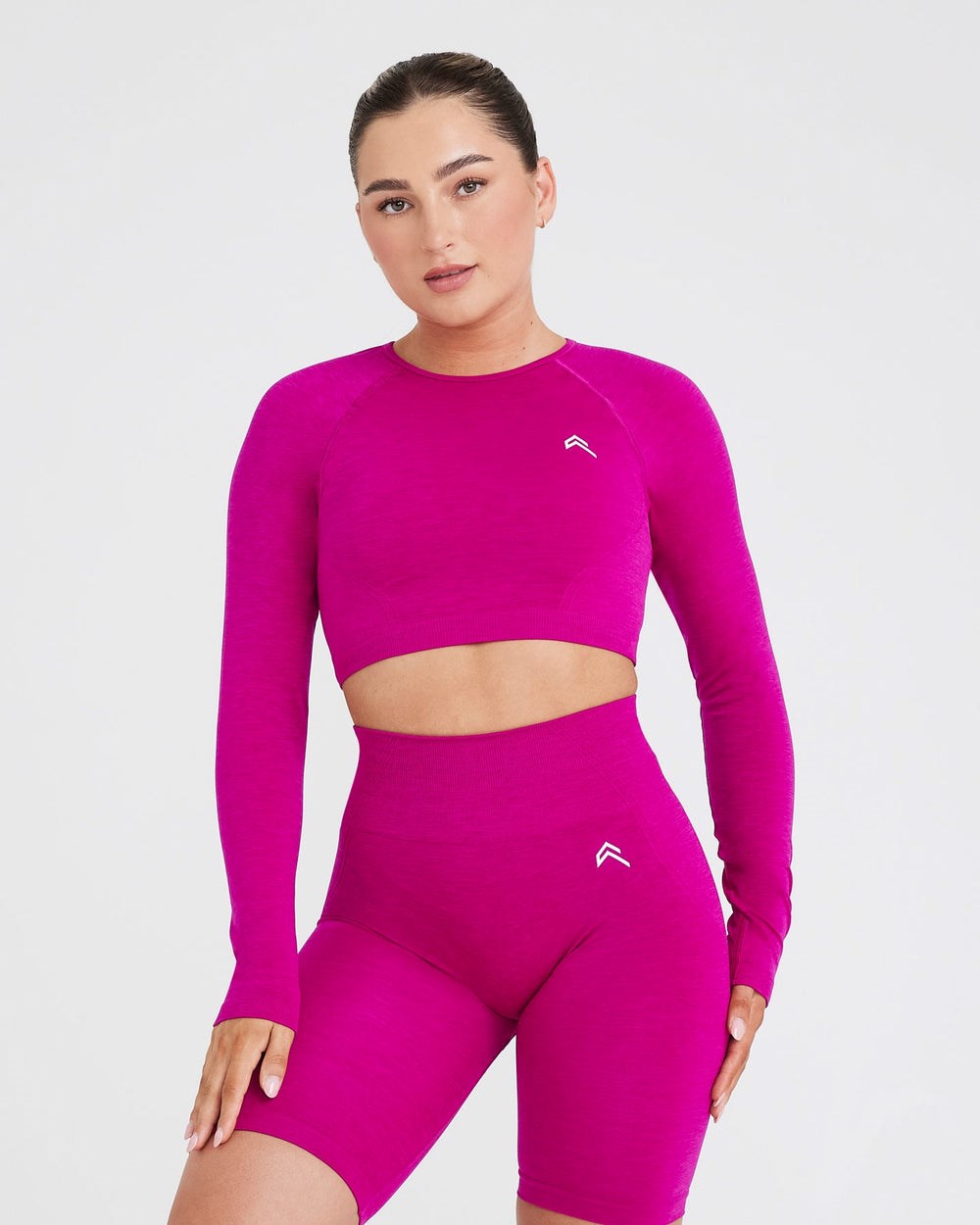 Oner Active Effortless Seamless Long Sleeve Crop Top Fuchsie | 79FDLWGQK