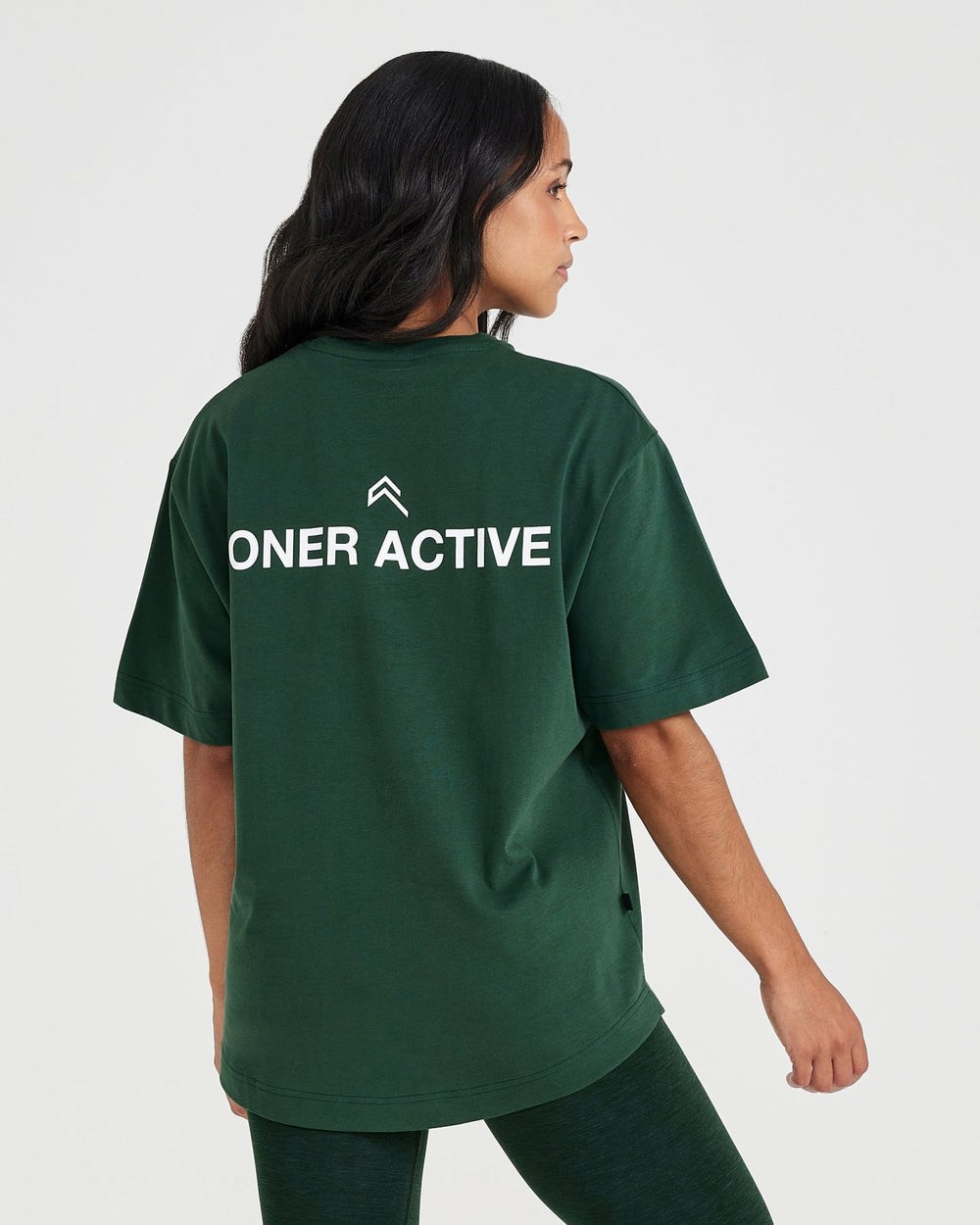 Oner Active Graphic Oversized Kurzes Sleeve Tee Evergreen | 07CRNMAKD