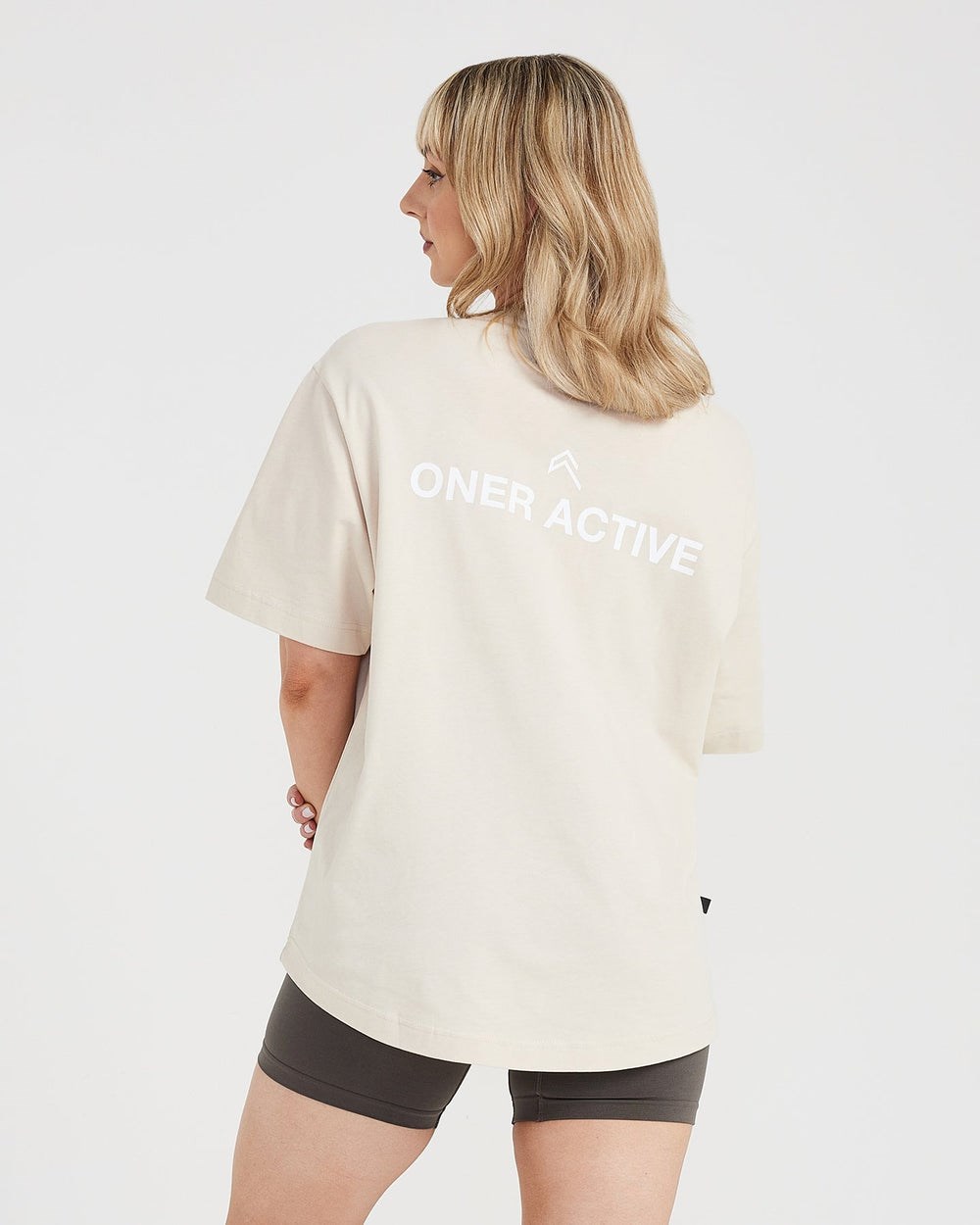 Oner Active Graphic Oversized Kurzes Sleeve Tee Washed Sand | 21GQBSHUT