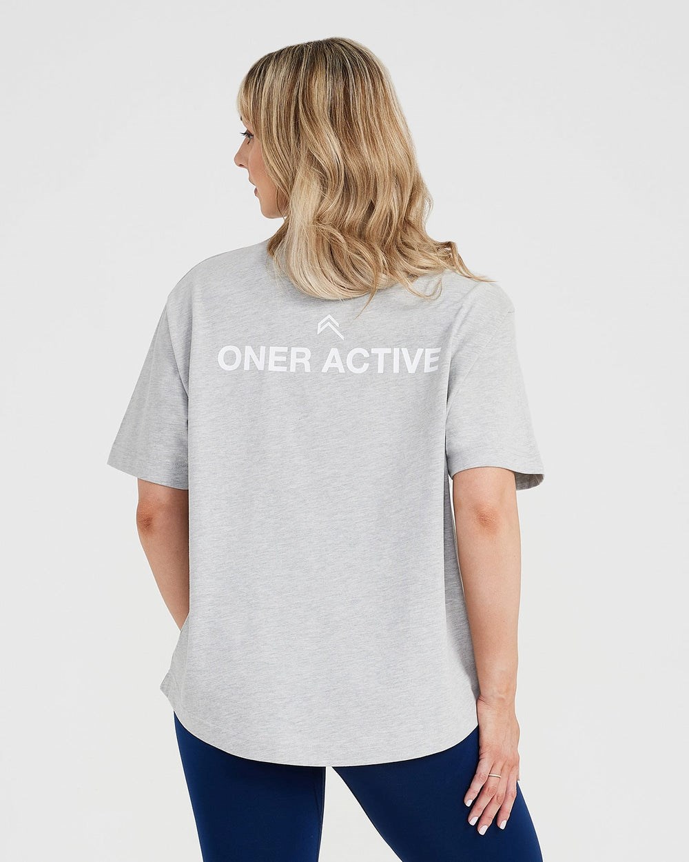 Oner Active Graphic Oversized Kurzes Sleeve Tee Silber | 25XDAFBEQ