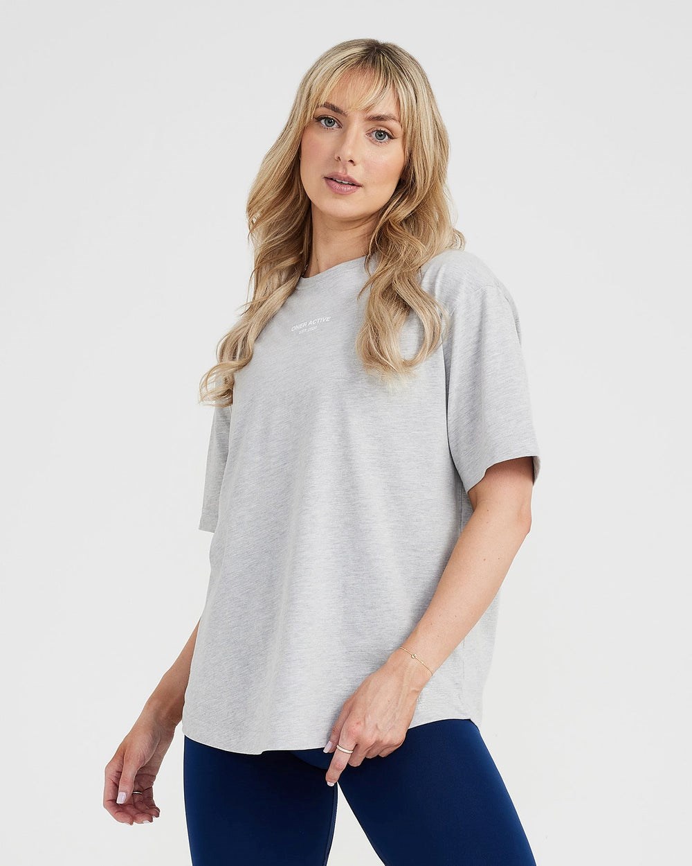 Oner Active Graphic Oversized Kurzes Sleeve Tee Silber | 25XDAFBEQ