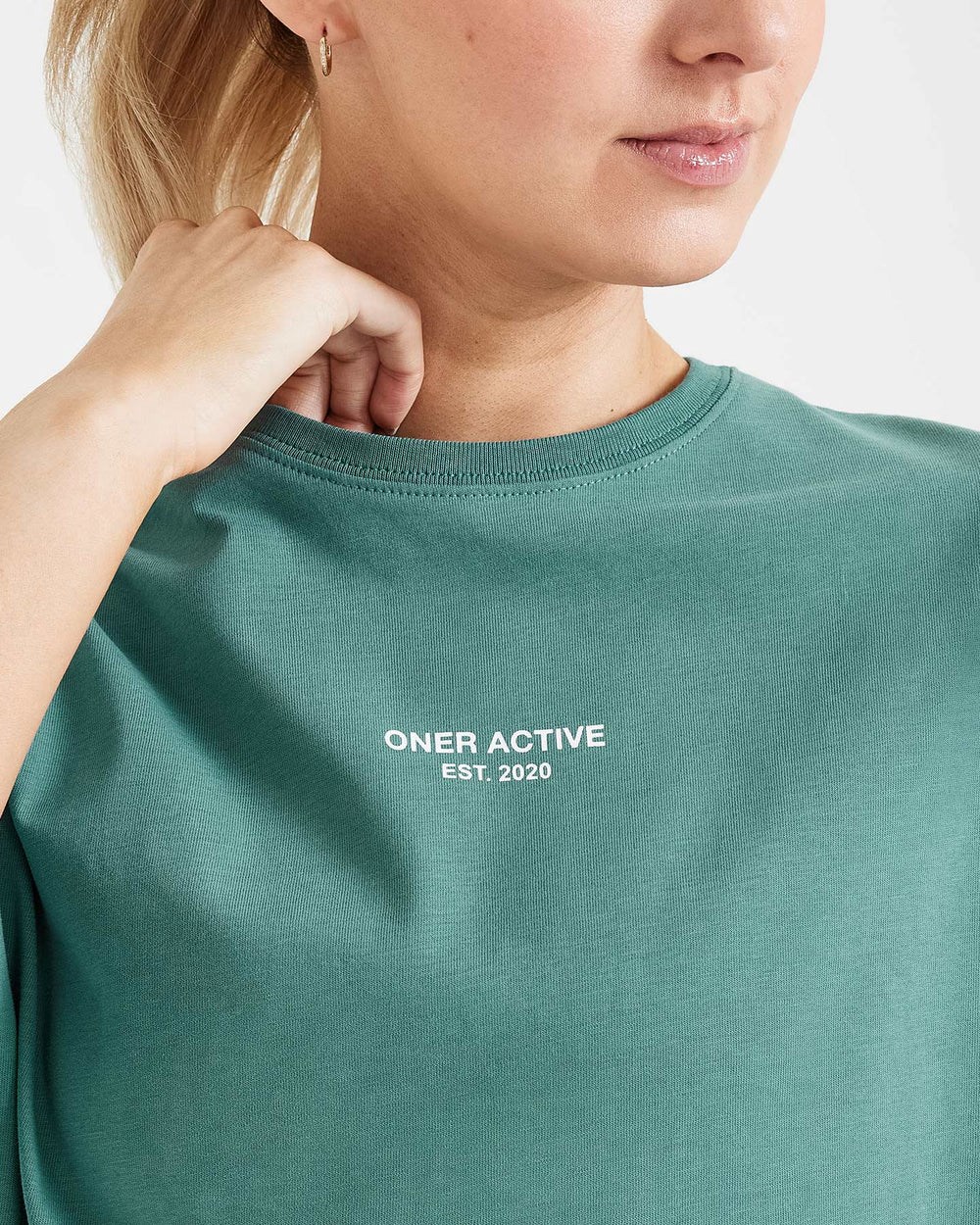 Oner Active Graphic Oversized Kurzes Sleeve Tee Grün | 46WMNCJSE