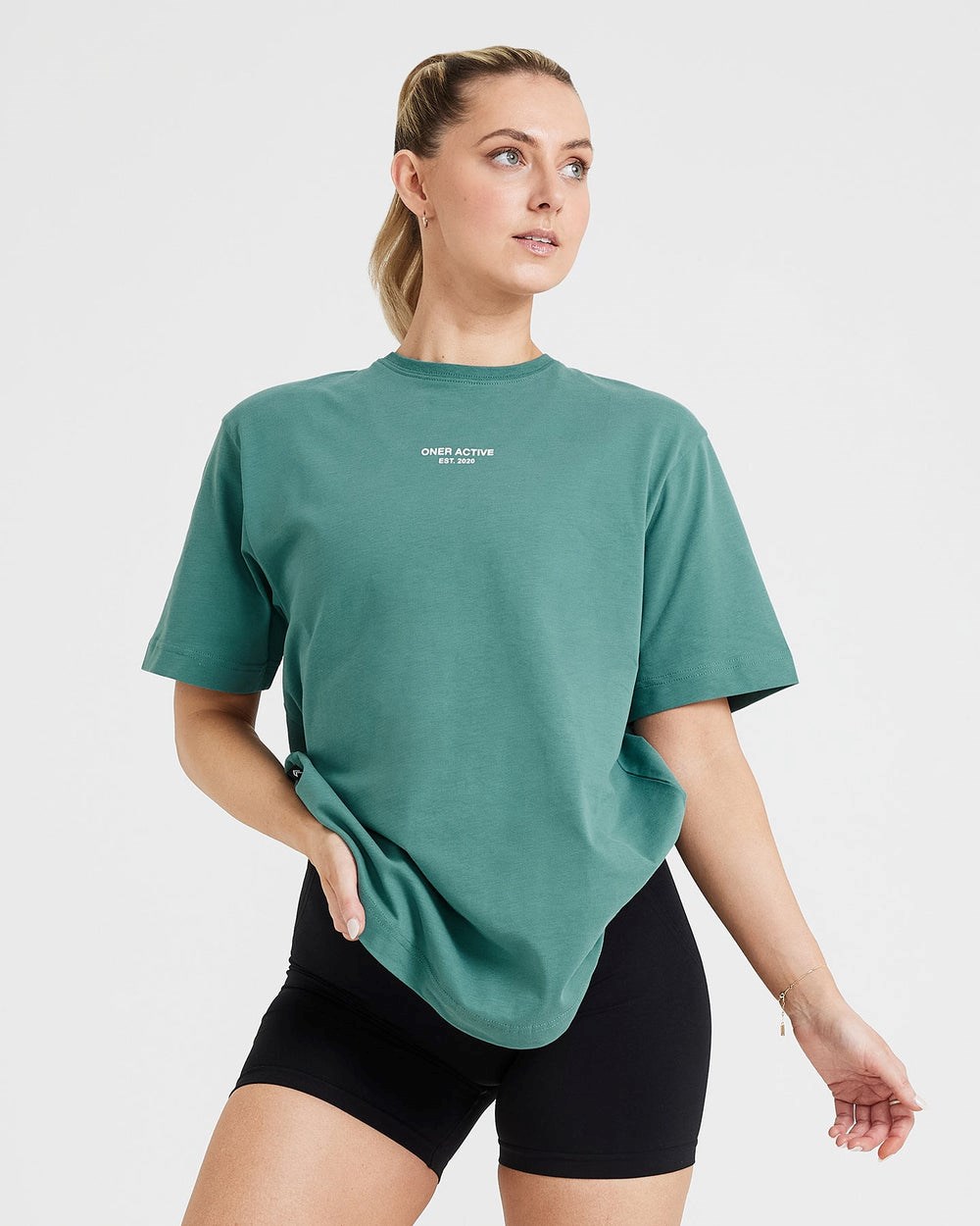 Oner Active Graphic Oversized Kurzes Sleeve Tee Grün | 46WMNCJSE