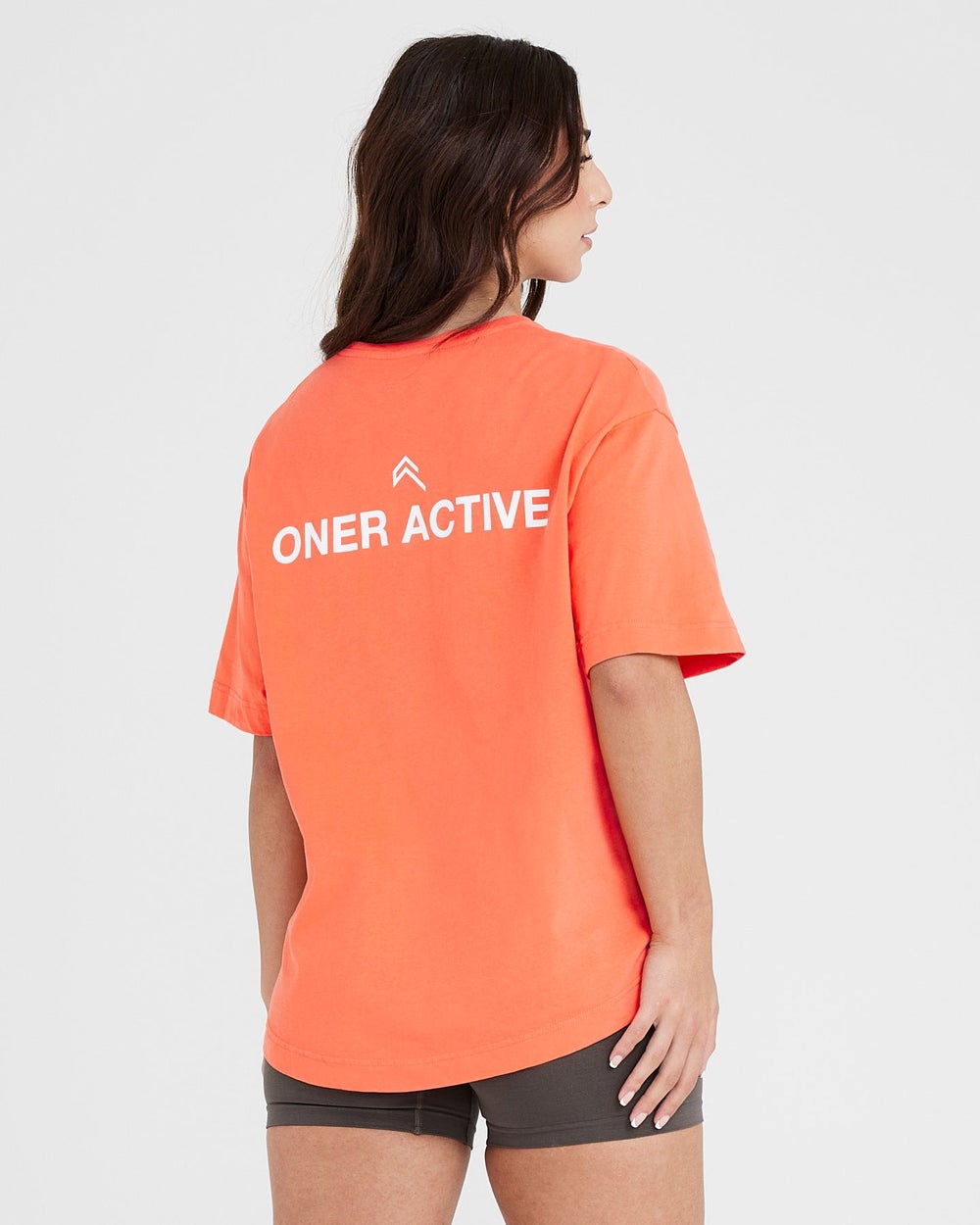 Oner Active Graphic Oversized Kurzes Sleeve Tee Washed Peach Blossom | 58CWYXZFE