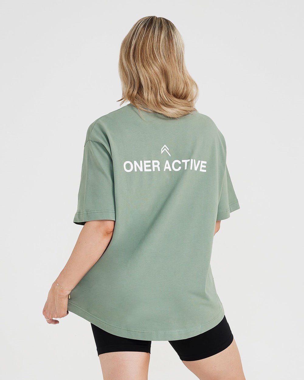 Oner Active Graphic Oversized Kurzes Sleeve Tee Washed Sage | 90ZTCRJUP