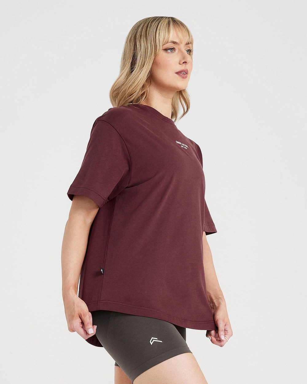 Oner Active Graphic Oversized Kurzes Sleeve Tee Washed Rosewood | 92RUWCBHS