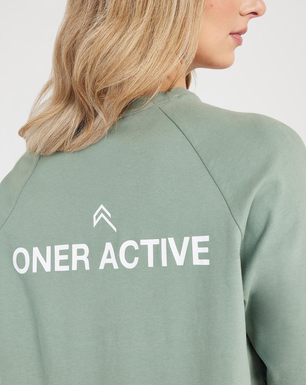 Oner Active Graphic Oversized Long Sleeve Tee Washed Sage | 19OQUMJYX