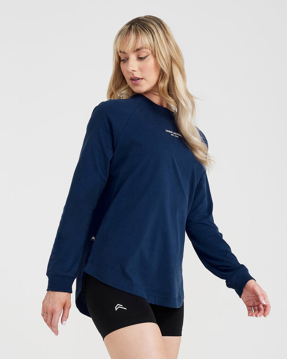 Oner Active Graphic Oversized Long Sleeve Tee Washed Midnight | 36LQRZGCV