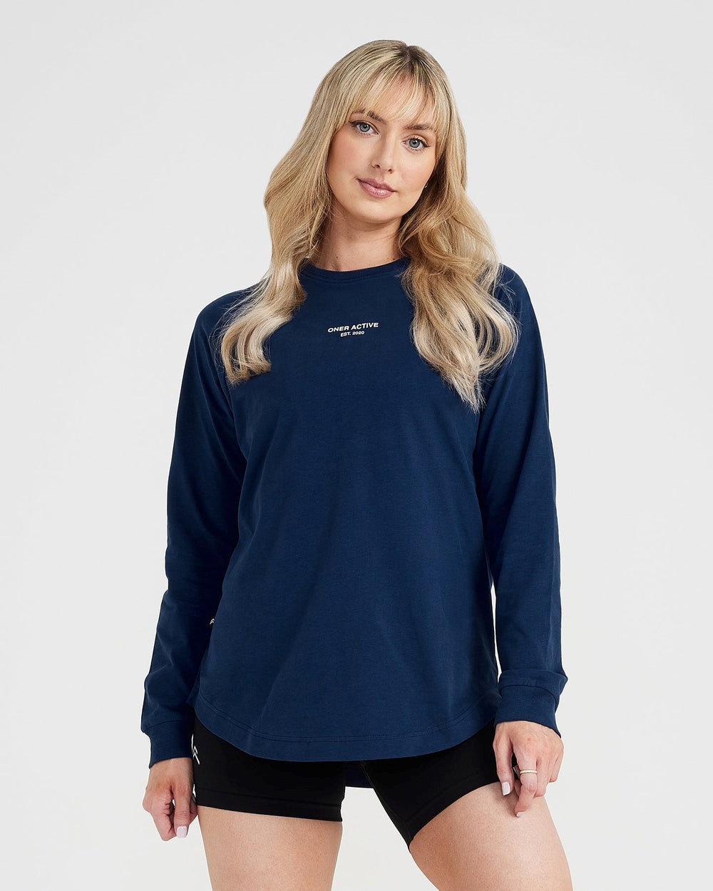 Oner Active Graphic Oversized Long Sleeve Tee Washed Midnight | 36LQRZGCV