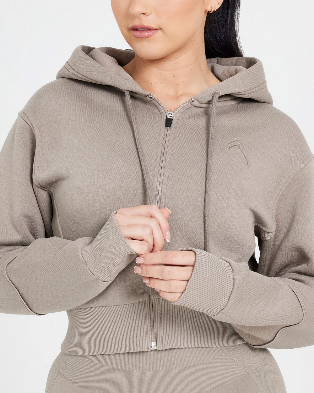 Oner Active Klassische Lounge Cropped Zip Through Hoodie Minky | 01SGAETWU