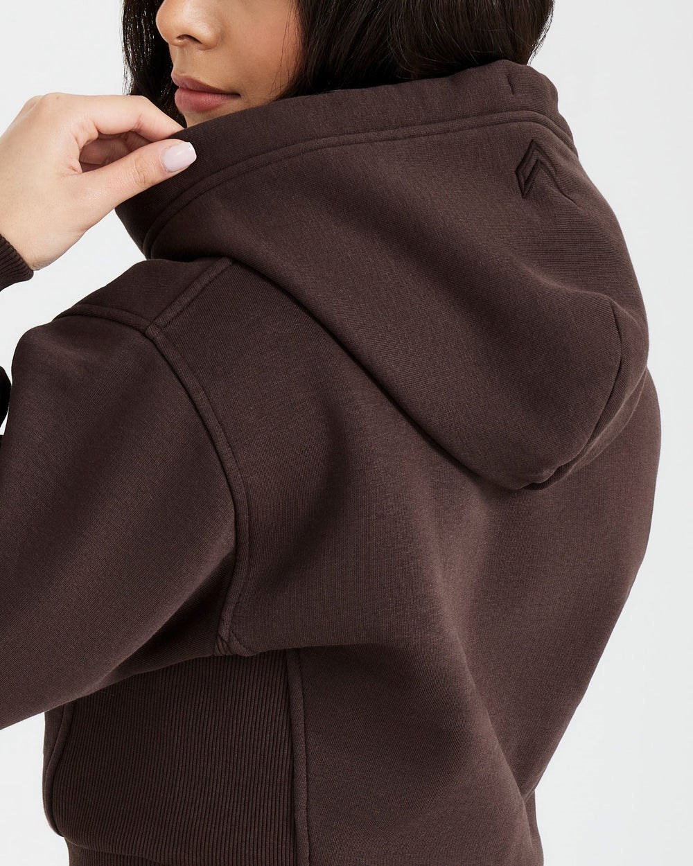 Oner Active Klassische Lounge Cropped Zip Through Hoodie 70% Cocoa | 57KFZNLSW