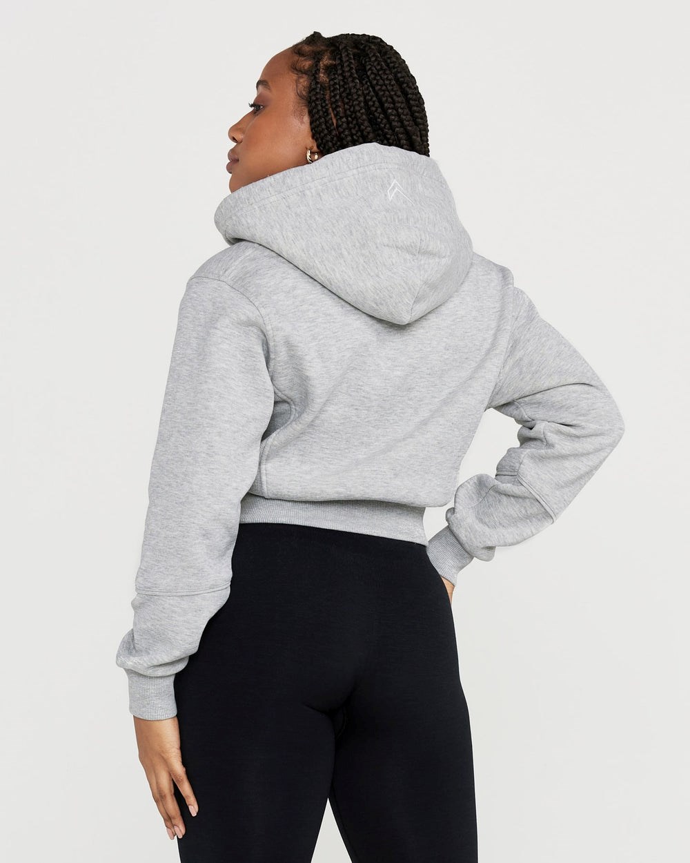 Oner Active Klassische Lounge Cropped Zip Through Hoodie Silber Grau | 92PMUSCXB