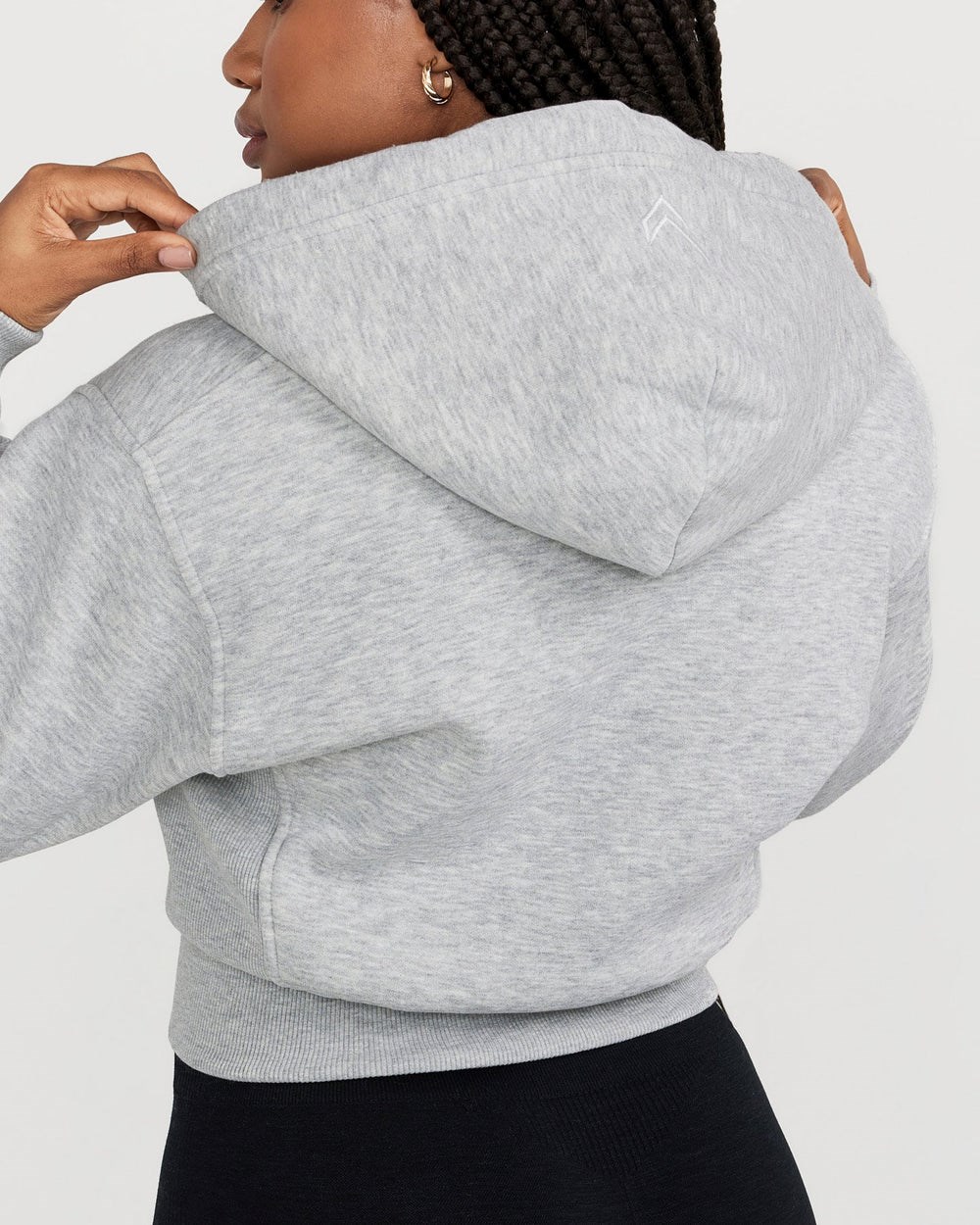 Oner Active Klassische Lounge Cropped Zip Through Hoodie Silber Grau | 92PMUSCXB