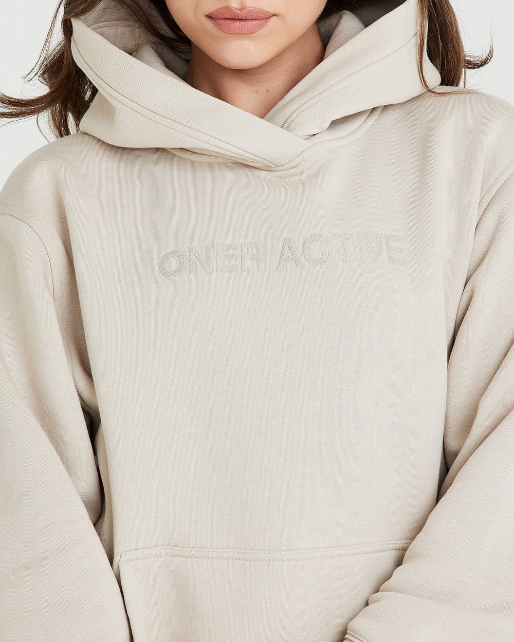 Oner Active Klassische Lounge Oversized Hoodie Sand | 09TBQXGSW