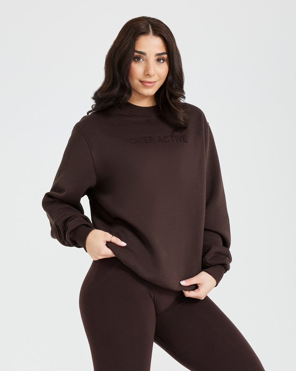 Oner Active Klassische Lounge Oversized Crew Neck 70% Cocoa | 16QXOBTKD