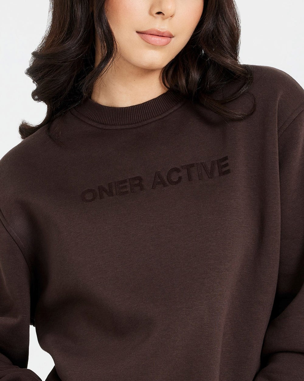 Oner Active Klassische Lounge Oversized Crew Neck 70% Cocoa | 16QXOBTKD