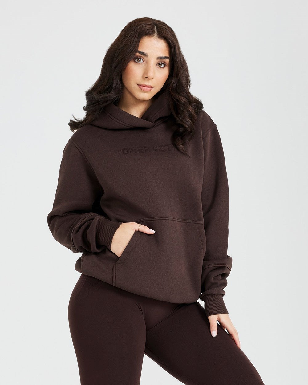 Oner Active Klassische Lounge Oversized Hoodie 70% Cocoa | 17LVIUHZB