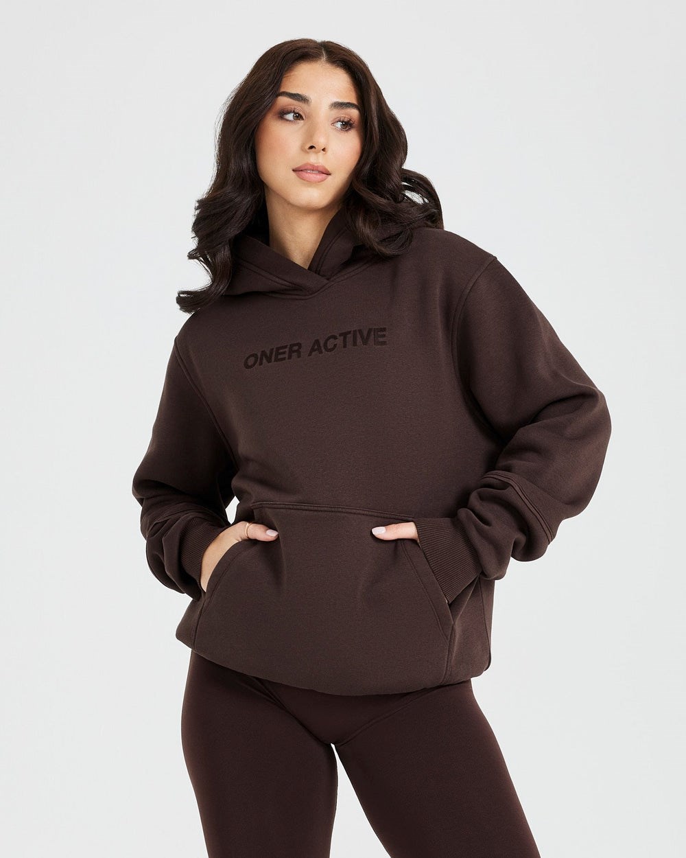 Oner Active Klassische Lounge Oversized Hoodie 70% Cocoa | 17LVIUHZB