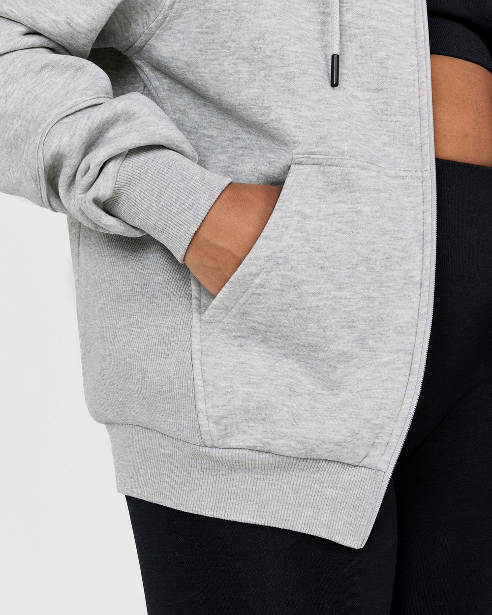 Oner Active Klassische Lounge Oversized Zip Through Hoodie Silber Grau | 35ASWJPLK