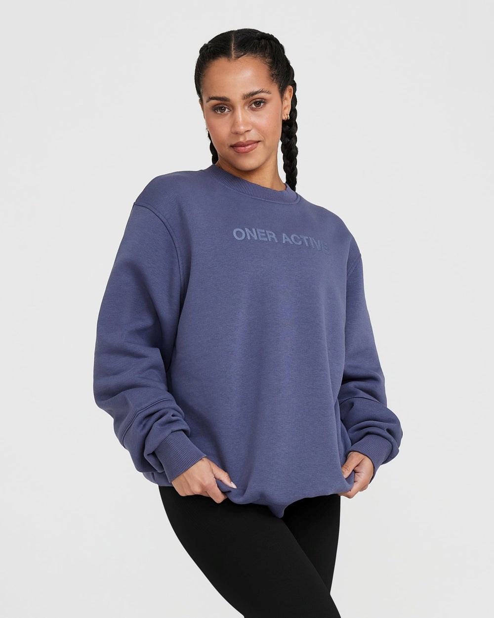 Oner Active Klassische Lounge Oversized Crew Neck Blau | 37VSDUOCJ