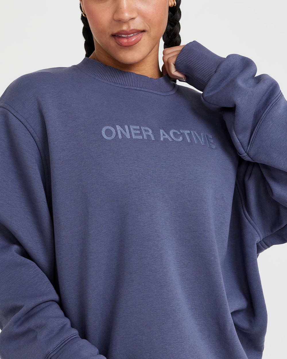 Oner Active Klassische Lounge Oversized Crew Neck Blau | 37VSDUOCJ