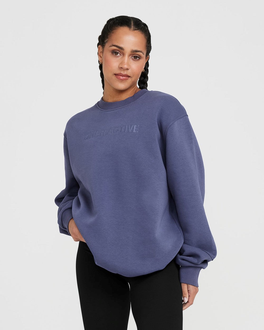 Oner Active Klassische Lounge Oversized Crew Neck Blau | 37VSDUOCJ