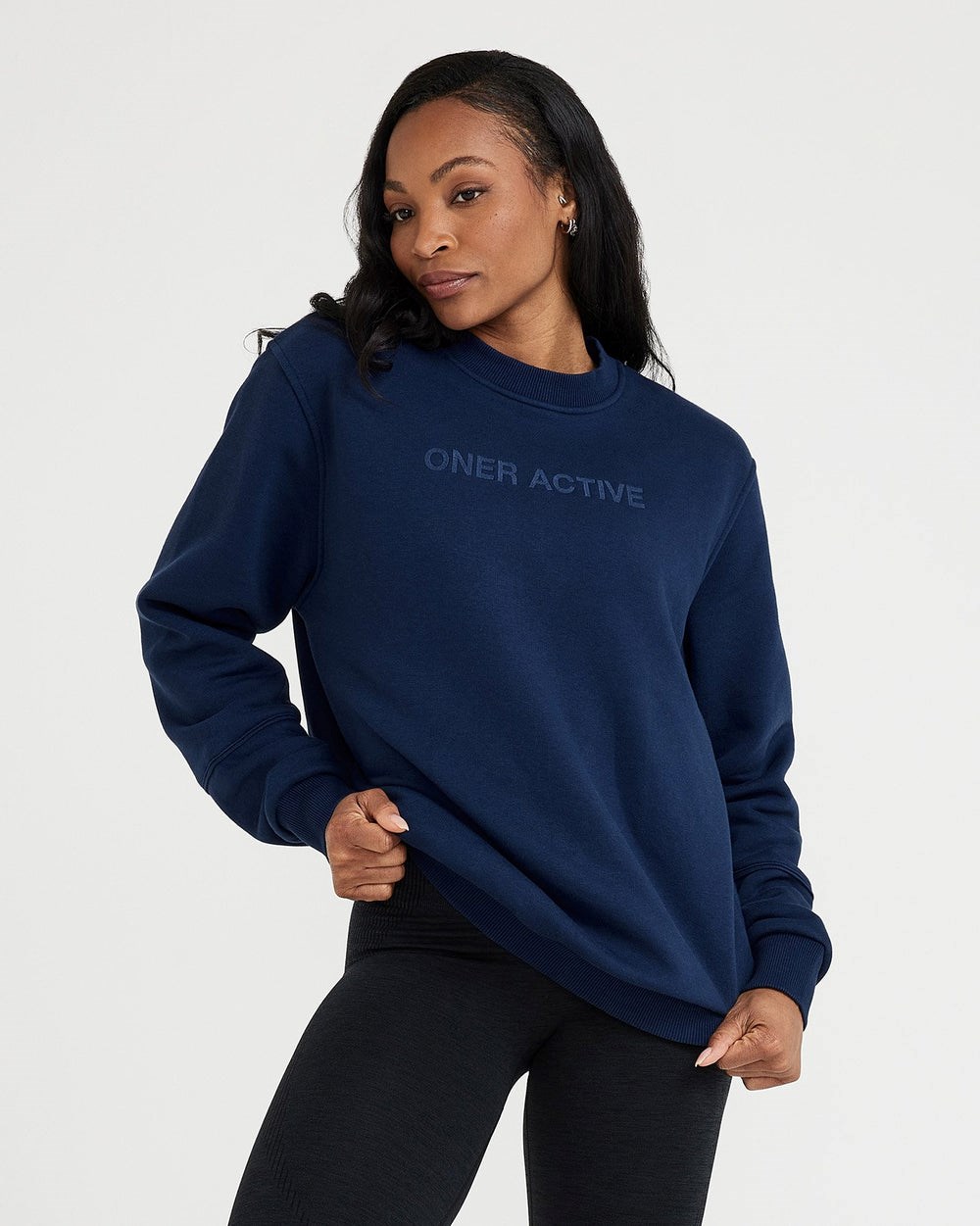 Oner Active Klassische Lounge Oversized Crew Neck Midnight | 46OETFICS