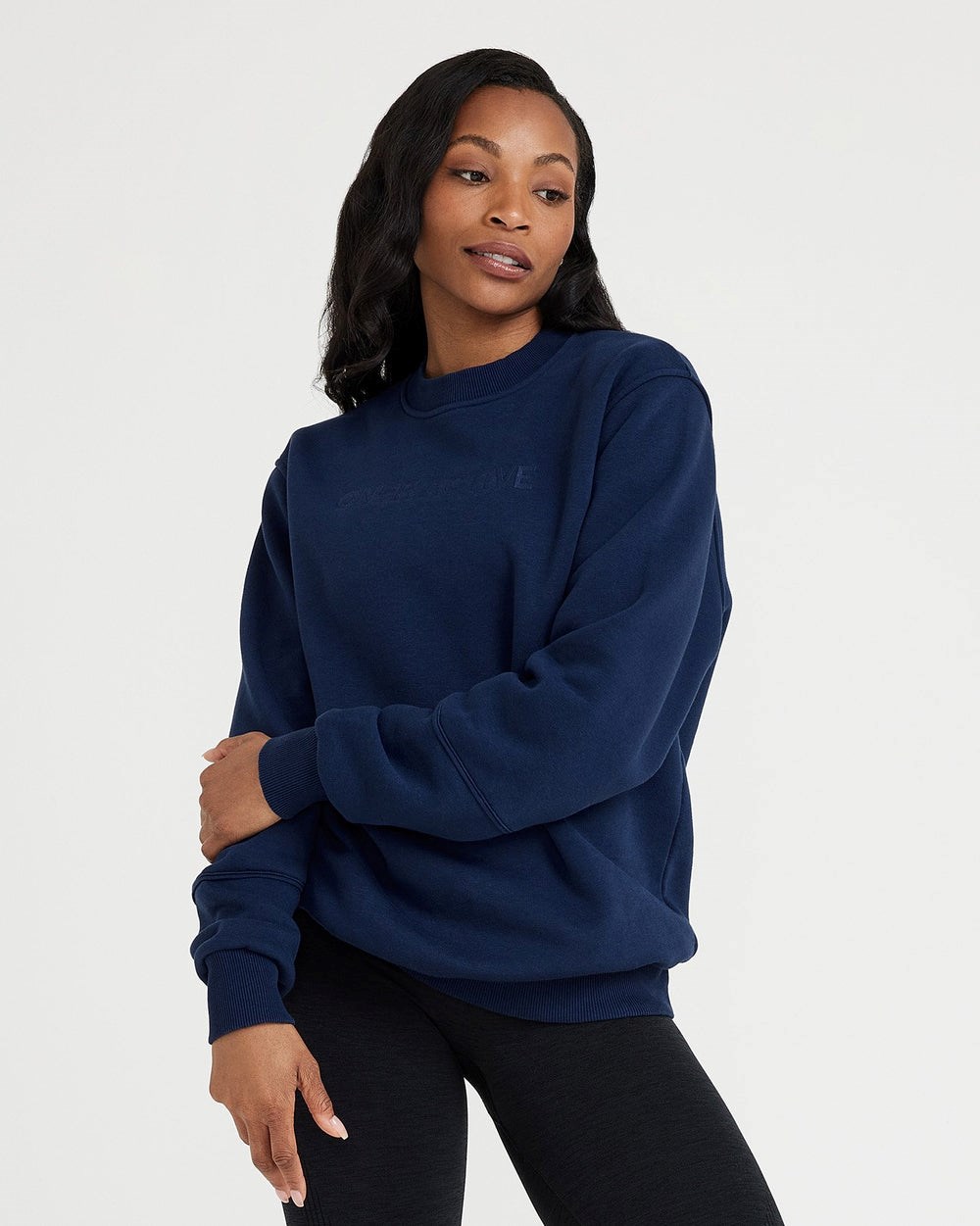 Oner Active Klassische Lounge Oversized Crew Neck Midnight | 46OETFICS