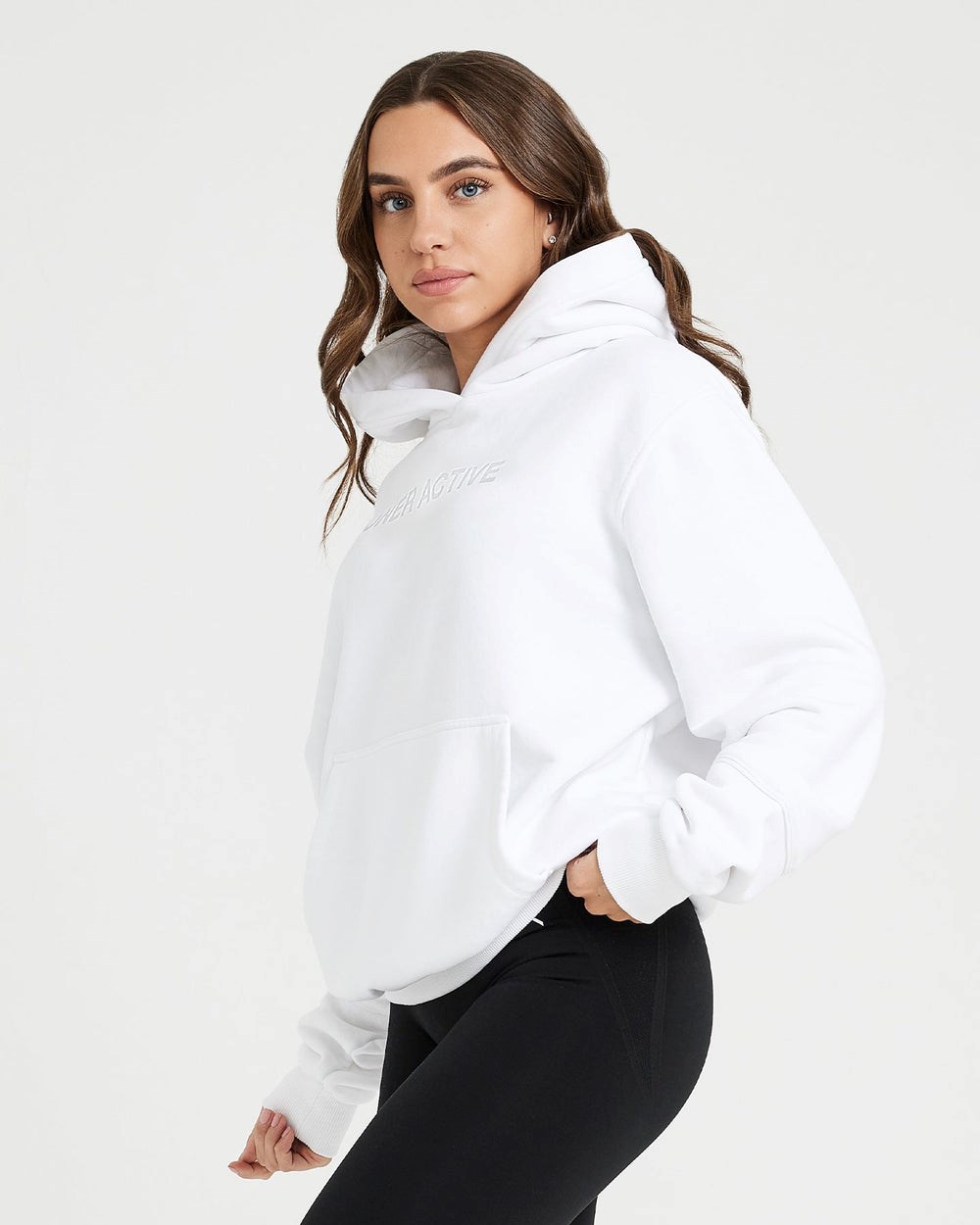 Oner Active Klassische Lounge Oversized Hoodie Weiß | 52UXCOYRI