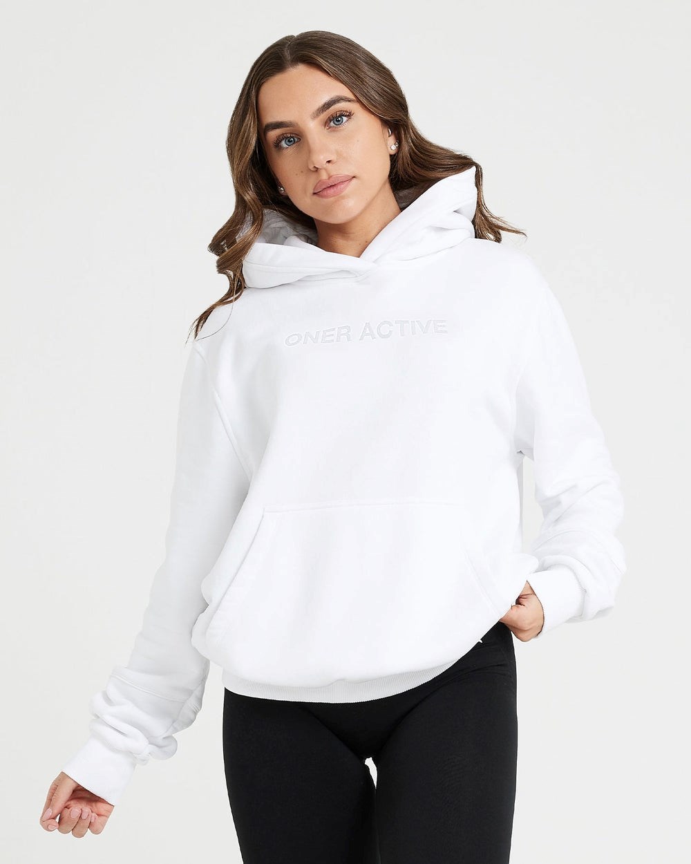 Oner Active Klassische Lounge Oversized Hoodie Weiß | 52UXCOYRI