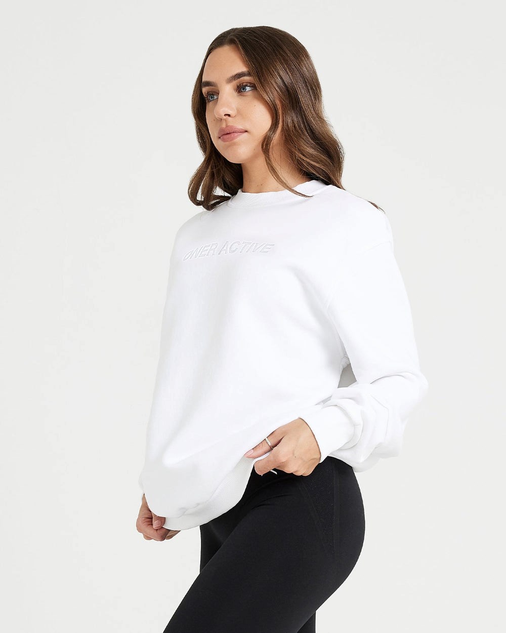 Oner Active Klassische Lounge Oversized Crew Neck Weiß | 61SYWLIZJ